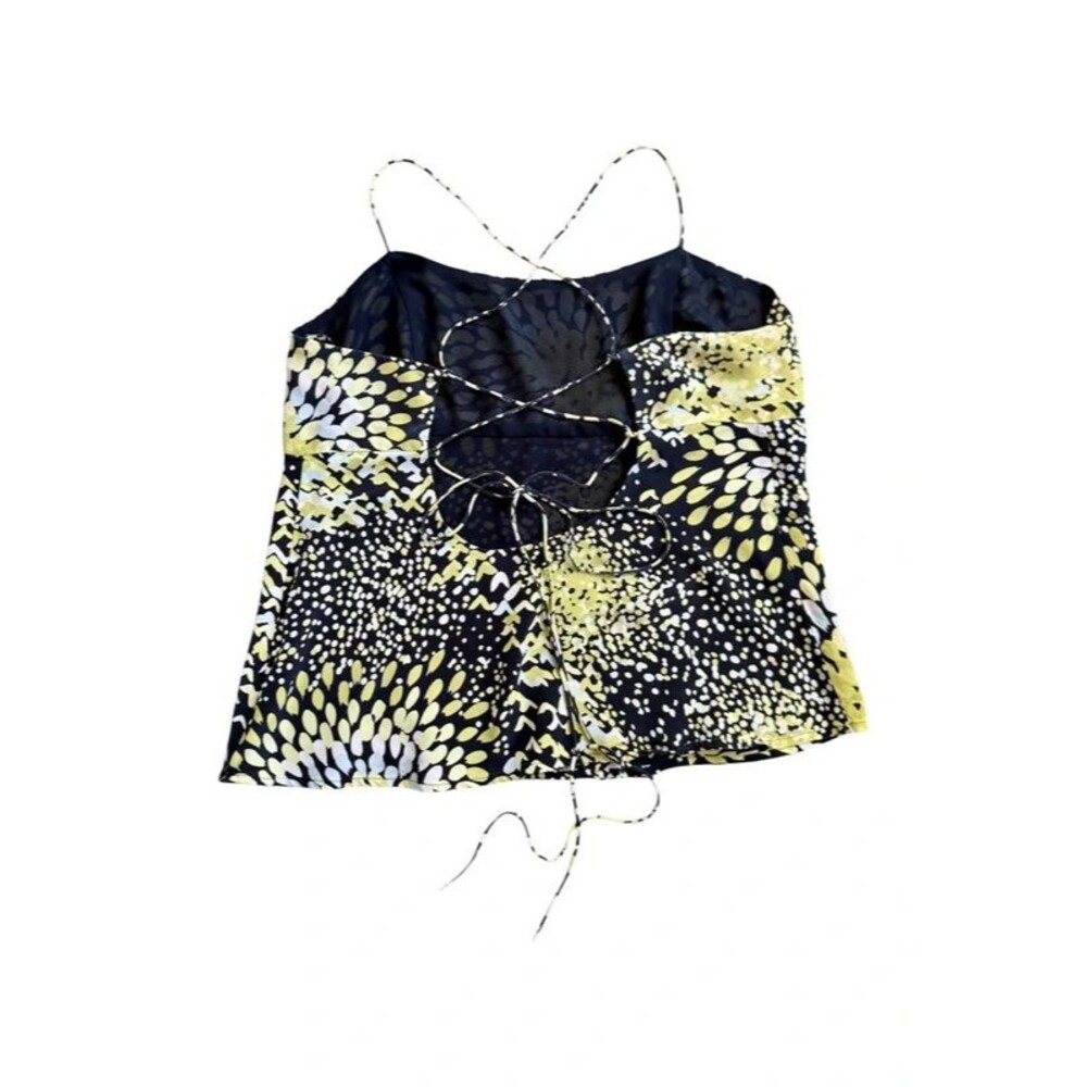 Vintage Y2K The Limited 100% Silk Abstract Pattern Backless Detail Tank - Size L